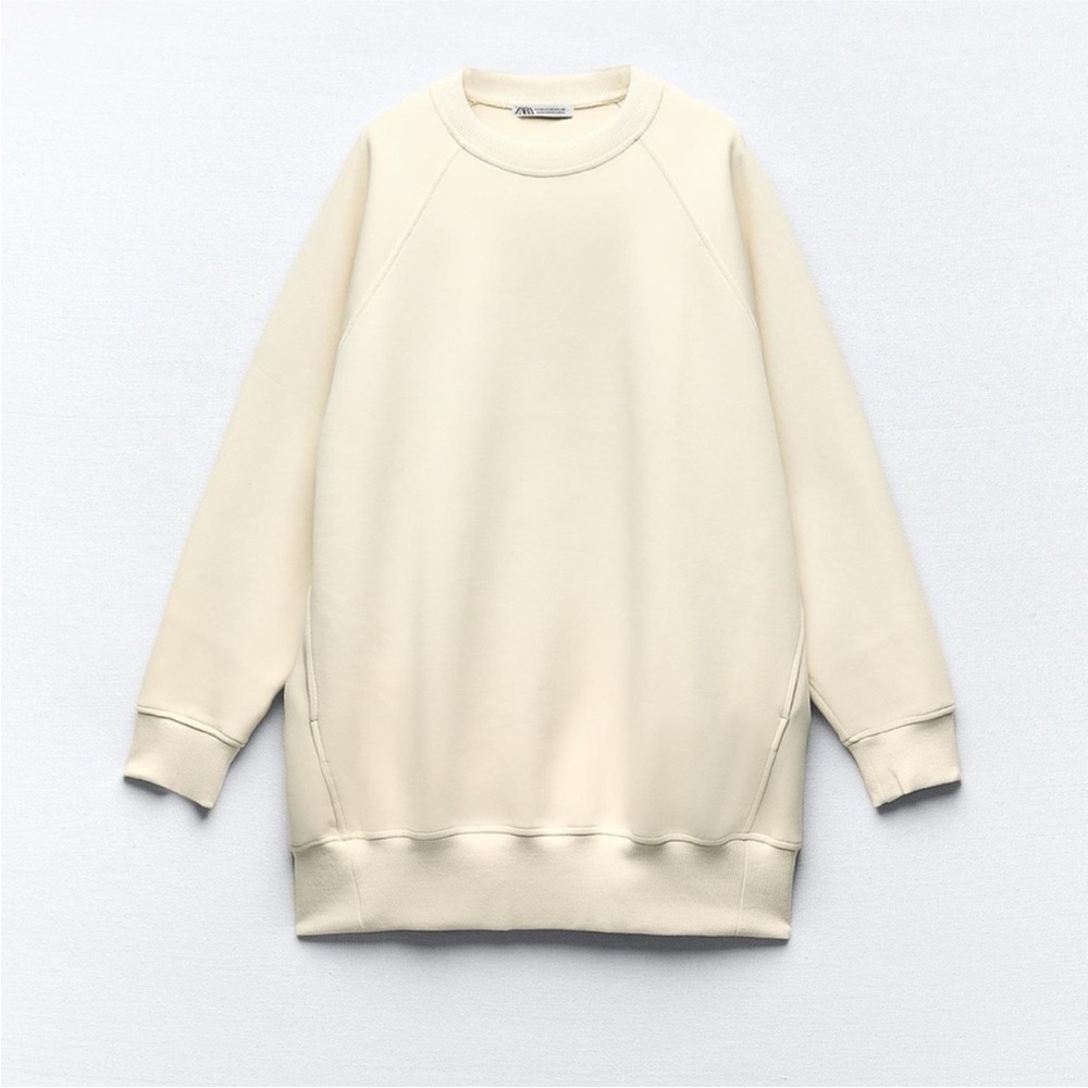 NWT New Zara White Sweater Dress Large L